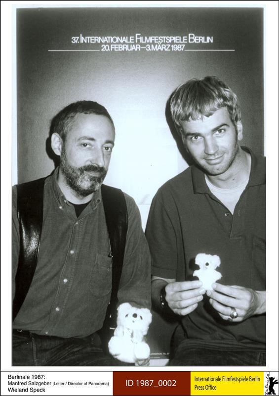 „Panorama“ programmi toonane juht Manfred Salzgeber ja Wieland Speck  1987. aastal.  