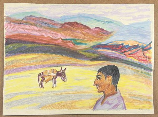 Evi Tihemets. Armeenia reis. 1962, värviline pliiats. 