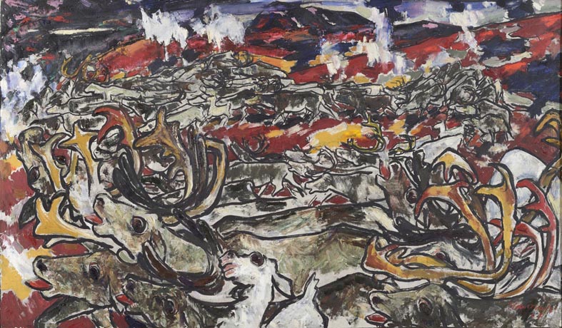 Eerik (Erich) Haamer [17. II 1908 – 4. XI 1994] Põhjapõdrad. Õli, lõuend. 1957. 