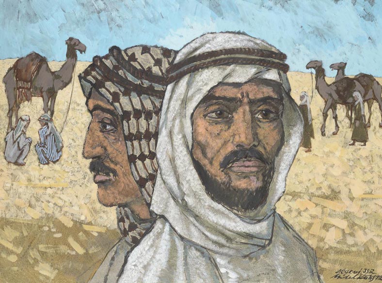 Endel Kõks [21. IV 1912 – 25. XI 1983] Beduiinid. Segatehnika, lõuend. 1972. 