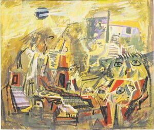 Elmar Kits. Varemed. Tempera, papp, 1966. 