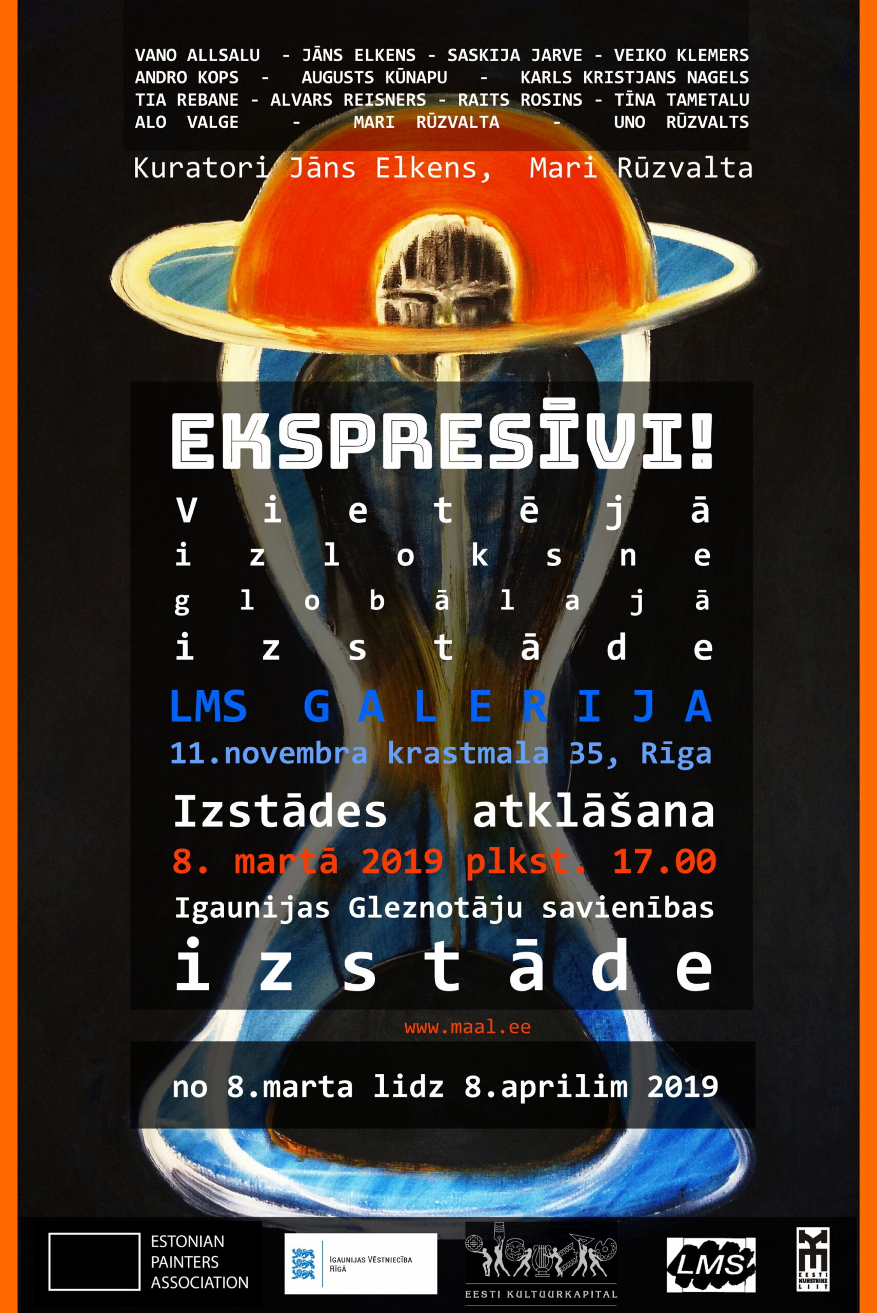 Eesti Maalikunstnike liidu valiknäitus Läti Kunstnike Liidu näitusesaalides Riias.