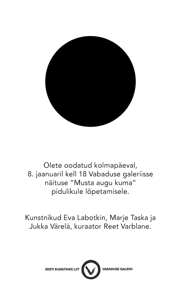 “Musta augu kuma” pidulik lõpetamine Vabaduse galeriis