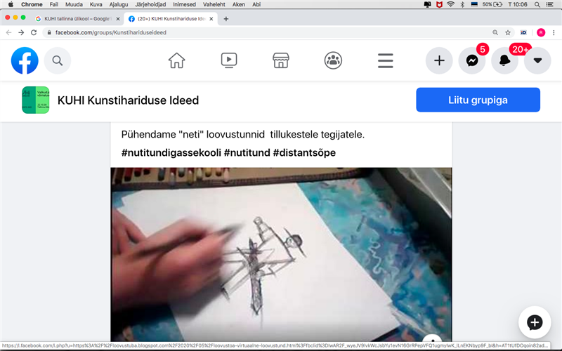Kunstiõpe köögilaual