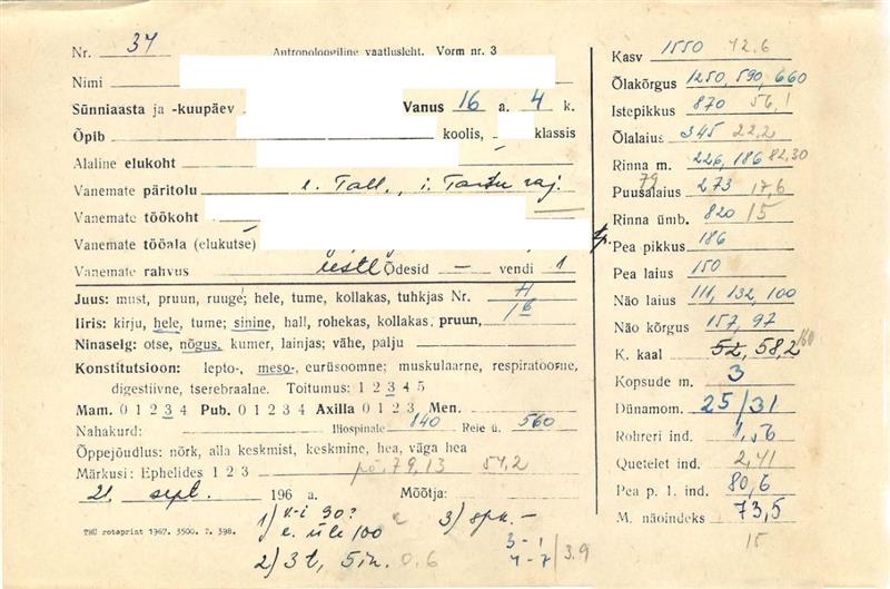 Eesti tütarlapse kehale rakenduv looduslik valik