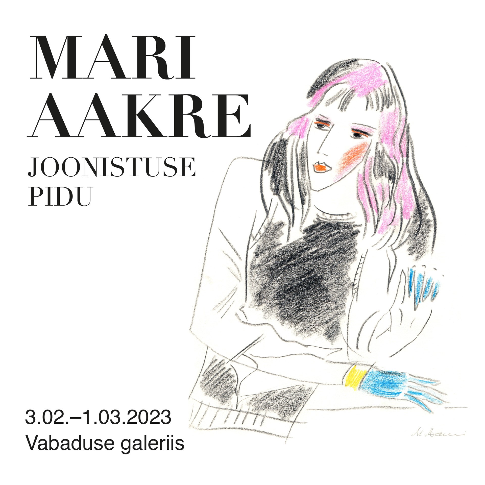 Mari Aakre joonistusepidu Vabaduse galeriis