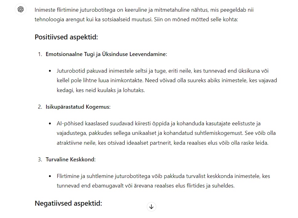 Andmelühiskond. „Ema, meil juturobotiga on nüüd sedapsi“  ehk Armastusest tehisaru ajastul